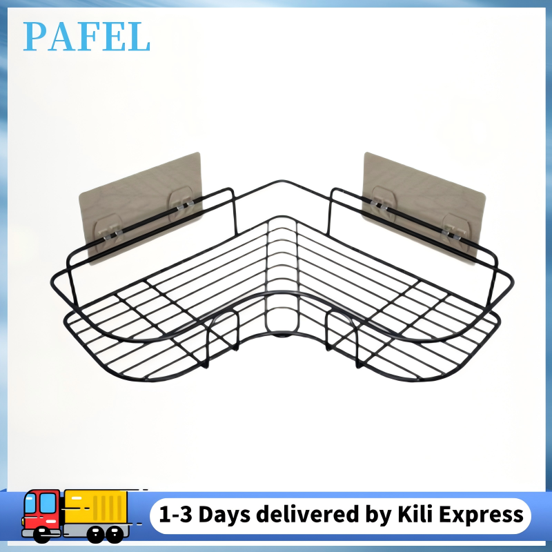 PAFEL bathroom rack shower rack shampoo storage rack all metal kitchen storage rack non perforated wall mounted sturdy storage rack bathroom accessories
