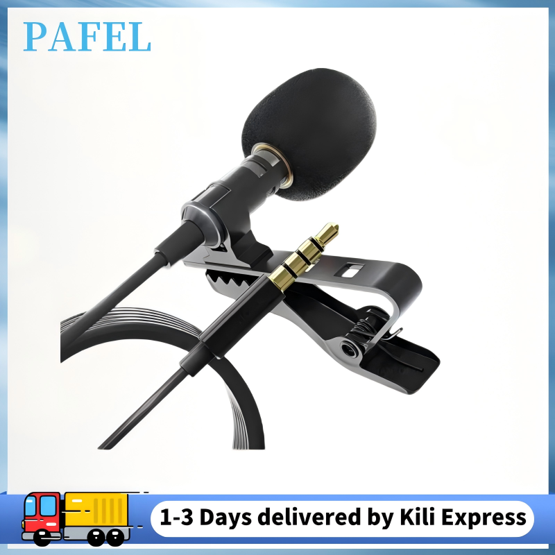 PAFEL omnidirectional metal microphone 3.5mm interface lavalier microphone mini audio micro phone suitable for Samsung Huawei OPPO Android smartphones PC Lenovo HP laptops Mobile Phone