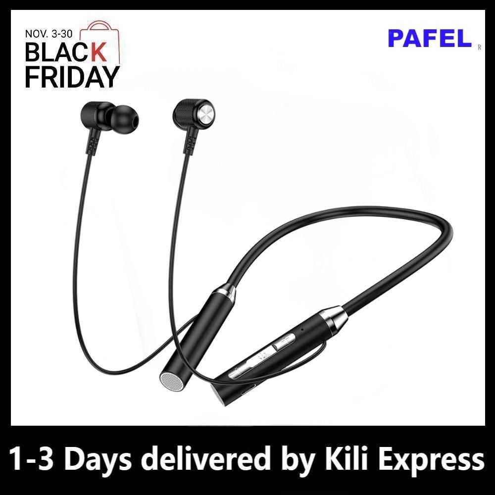 PAFEL B3 Wireless Bluetooth Earphones Neckband Retractable Earbuds Wireless Stereo BT 5.0 Deep Bass HiFi Magnetic Sports with Microphone Bluetooth Earphones