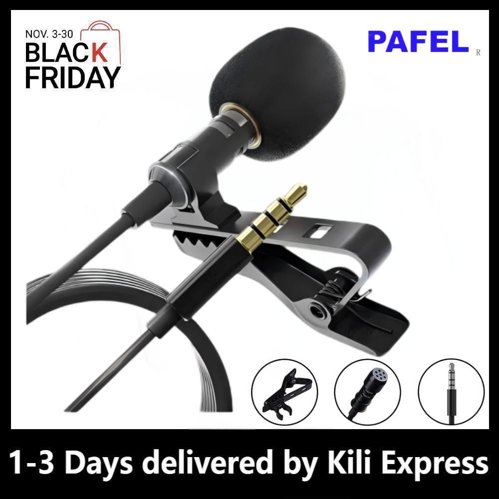 PAFEL omnidirectional metal microphone 3.5mm interface lavalier microphone mini audio micro phone suitable for Samsung Huawei OPPO Android smartphones PC Lenovo HP laptops Mobile Phone