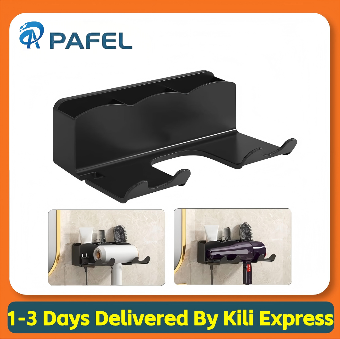 PAFEL Bathroom wall mount hair dryer rack Shower Bathroom Furniture Kitchen Storage Rack Large Capacity Household Storage bathroom hair dryer rack storage box shower hair dryer storage rack