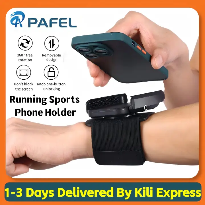 PAFEL Phone holder Portable Wristband Phone Mount Armband Anti Slip Mount 360° Rotating Phone Wrist Bag Arm Bag for Running Cycling Hiking Biking phone stand