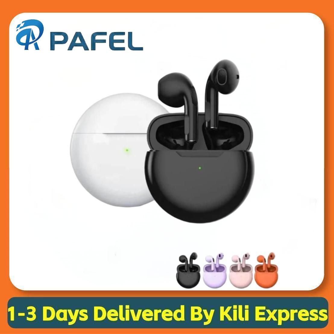 PAFEL TWS Pro6 Bluetooth Earpods TWS Wireless Bluetooth Earphones Macaron earpos V5.3 9D Hi-Fi Stereo Sound Low Latency Gaming Earbuds Sports Headset