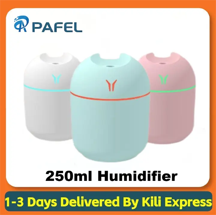 PAFEL Humidifier 250ML Mini Ultrasonic Air Humidifiers Romantic Light USB Essential Oil Diffuser Vehicle Mounted Purifier LED Changing Color Light Aromatic Anion Spray Humidifier