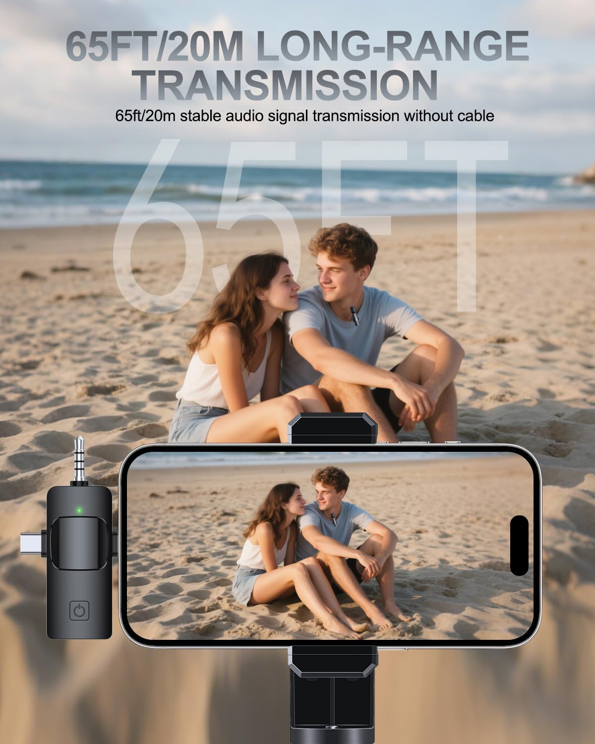 PAFEL 3 In 1 Professional Wireless Lavalier Microphone Recording Mini Clear High Quality Dual Microphone Windproof Microphone Suitable For Smartphones Cameras Computers Live Video Shooting