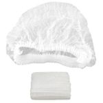 Disposable Blue/White Hairnets Nurse Caps Scrub -100pcs Set