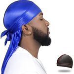 4PCS Silky Durags, Silk Durag for Men Women Waves, Silk Durag Pack with 1 Wave Cap, Silky Satin Durag Extra Long Tails