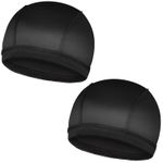 2PCS Silky Wave Caps for Men Waves, Good Compression Caps Over Durags for 360 Waves, Ideal Gifts for Farther's Day (Black+Black)