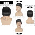 2PCS Silky Wave Caps for Men Waves, Good Compression Caps Over Durags for 360 Waves, Ideal Gifts for Farther's Day (Black+Black)
