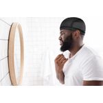 2PCS Silky Wave Caps for Men Waves, Good Compression Caps Over Durags for 360 Waves, Ideal Gifts for Farther's Day (Black+Black)