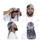 Grey Velvet 360 Waves Velvet Durag- Do Rag Cap