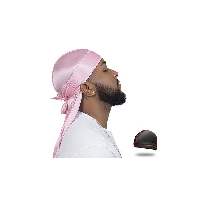 4PCS Silky Durags, Silk Durag for Men Women Waves, Silk Durag Pack with 1 Wave Cap, Silky Satin Durag Extra Long Tails
