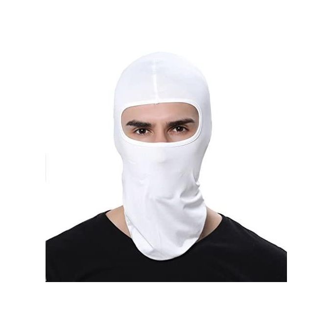 Outdoor Full Face Mask Spandex Balaclava Thin Motorcycle Cycling Ski CS Mask white Balaclava