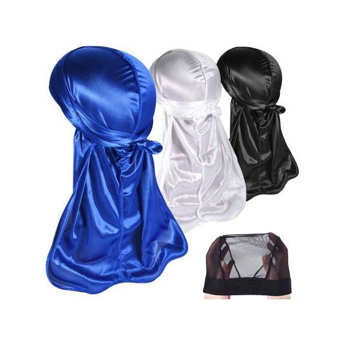 3 Pcs Silky Durag For Men Wave Cap Satin Dorag For Men Women 360 Wave