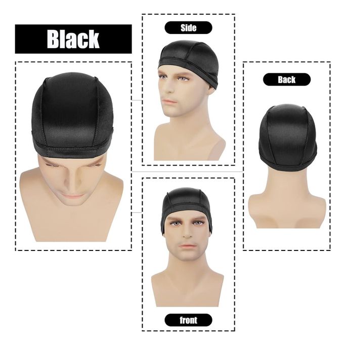 3PCS Silky Durag With Double Sided Brush Packs For Men Waves, Satin Doo Rag For 360 540 720 Waves, Award 1 Wave Cap