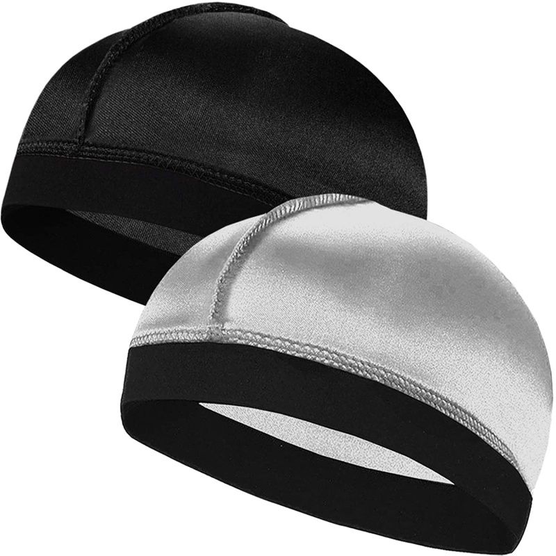2 Pcs Wave Cap, Silk Stocking Wave Caps for 360 Waves, Silky Durag for Men, Stain Caps