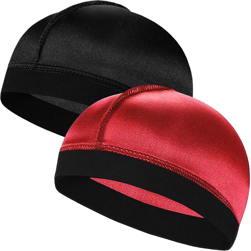2 Pcs Wave Cap, Silk Stocking Wave Caps for 360 Waves, Silky Durag for Men, Stain Caps