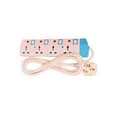 Power King HOME BEST 4 WAY POWER EXTENSION WITH LONG CABLE + FREE FACE TOWELS