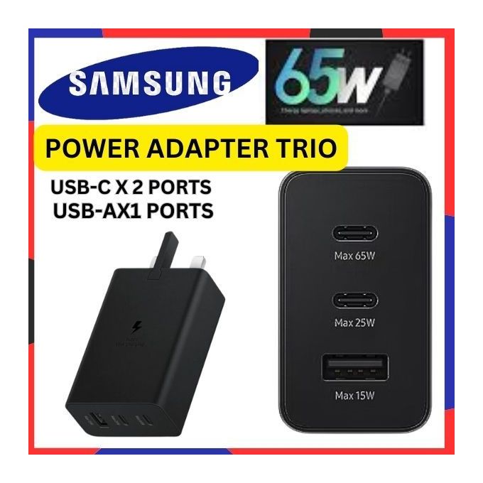 Samsung 65W 25W 15W Trio USB TYPE C PD SUPER FAST ADAPTER