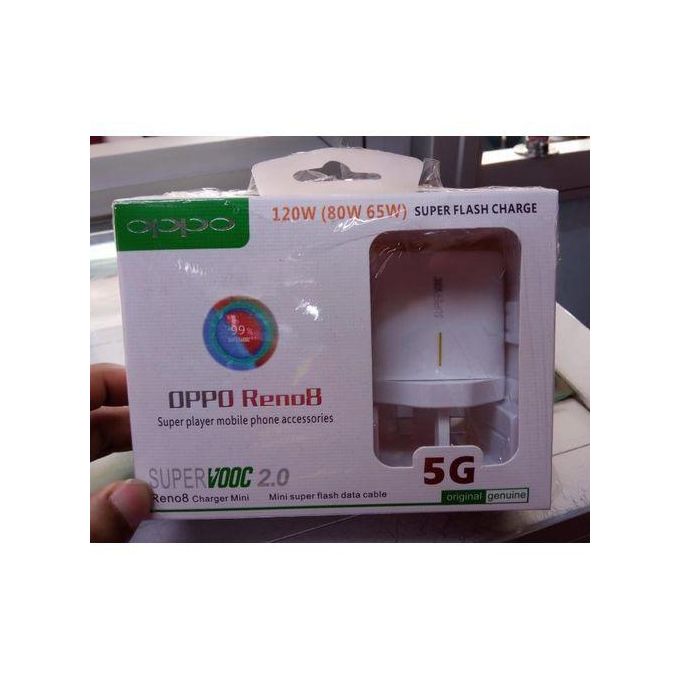 Oppo 120W (80W 65W) Supervooc Adapter White & VOOC Fast Charging TYPE-C Cable