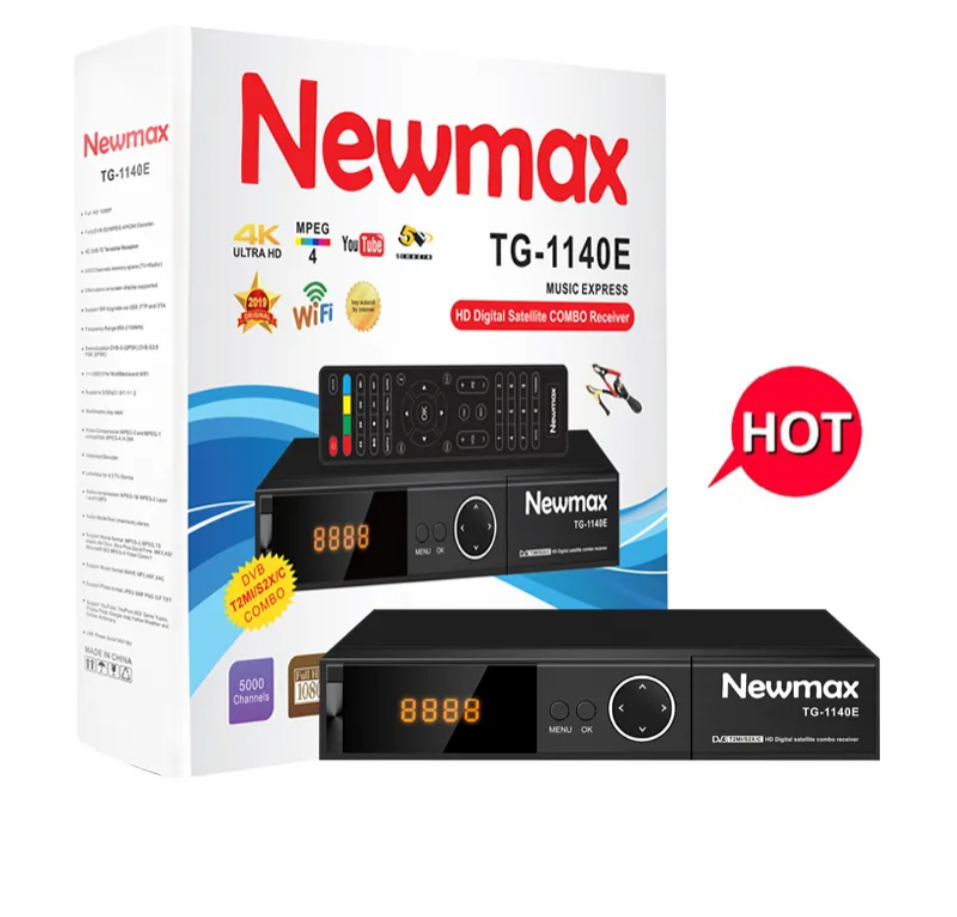 Newmax TG-1140E Full High Definition 1080P Decoder COMBO DVB T2 S2 Set Top Box Satellite TV Receiver