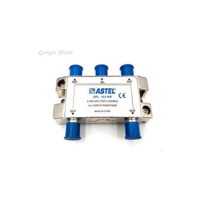Astel Coaxial Satellite TV RF Signal Splitter With Weather Caps 2/4/6/8 Way