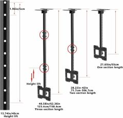 TV CEILING Mount Bracket, Fits 32"-65" Flat Screen