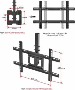 TV CEILING Mount Bracket, Fits 32"-65" Flat Screen