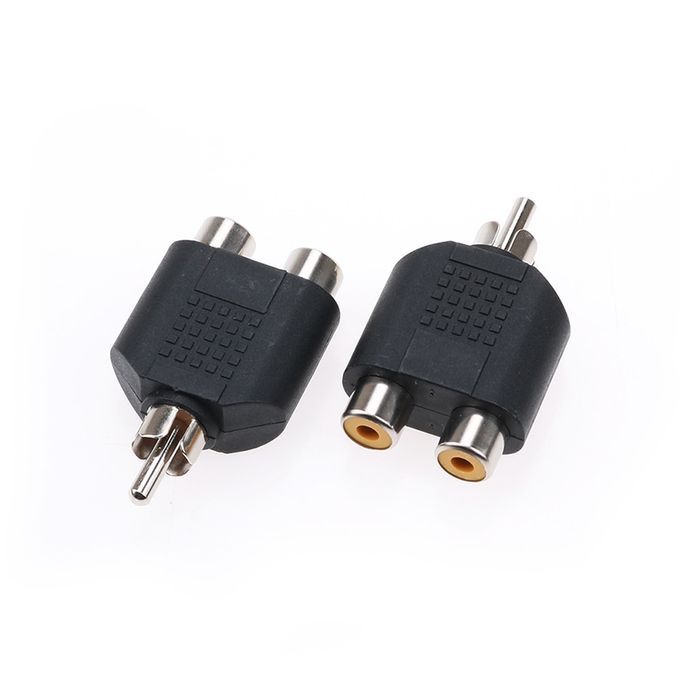 RCA Male To Dual 2 RCA Female Y Splitter Audio Cable Adapter