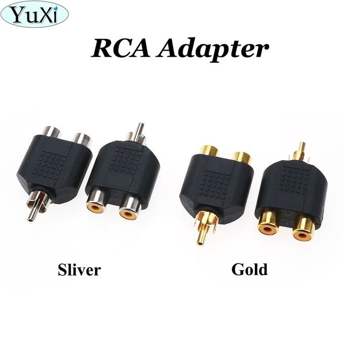 RCA Male To Dual 2 RCA Female Y Splitter Audio Cable Adapter