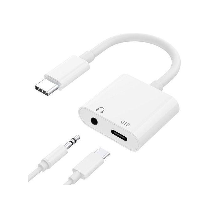 2 In1 Type-C To 3.5mm Headphone Jack Adaptor/Connector Charger