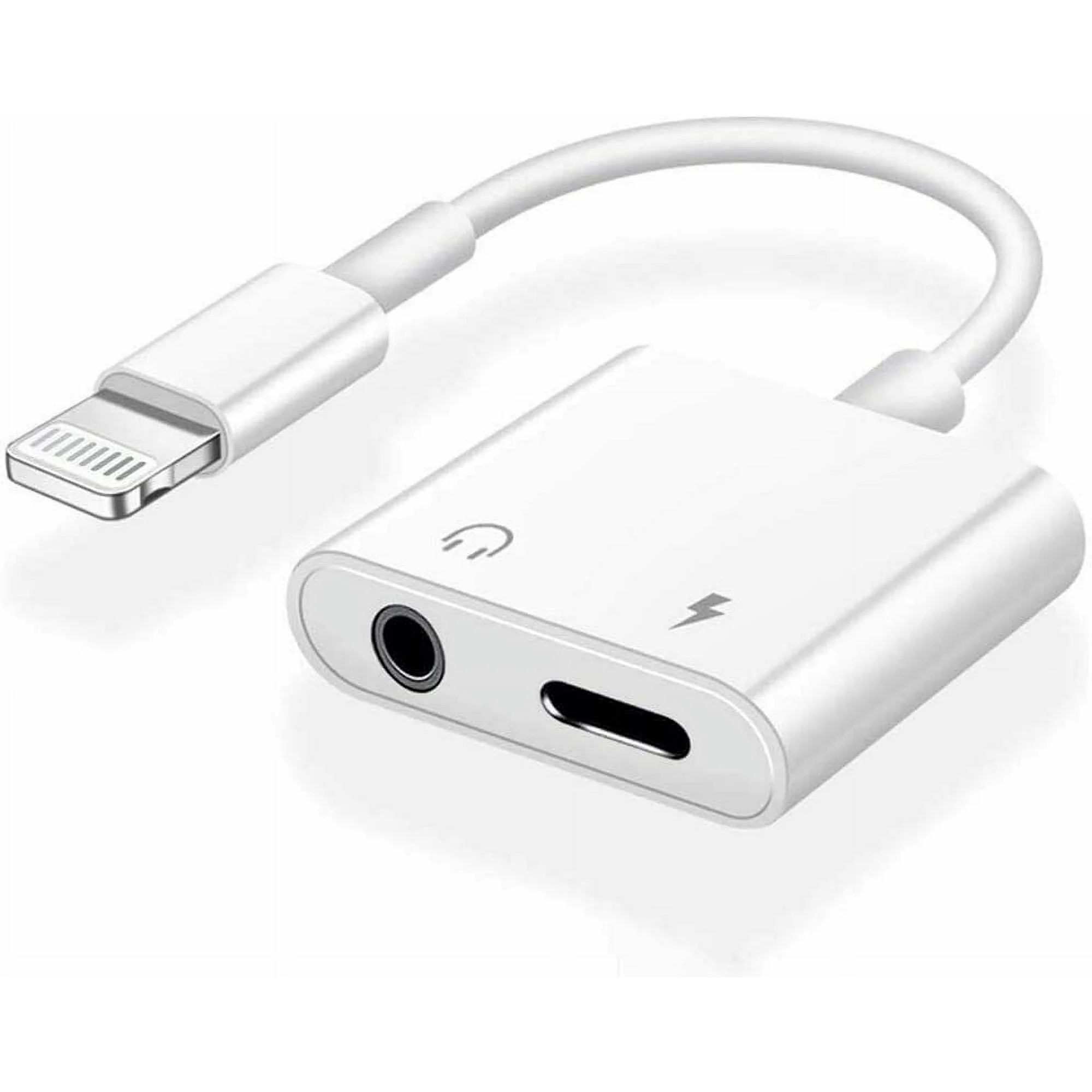 Headphone Adapter for iPhone, 2 in 1 Lightning to 3.5mm AUX Audio + Charger