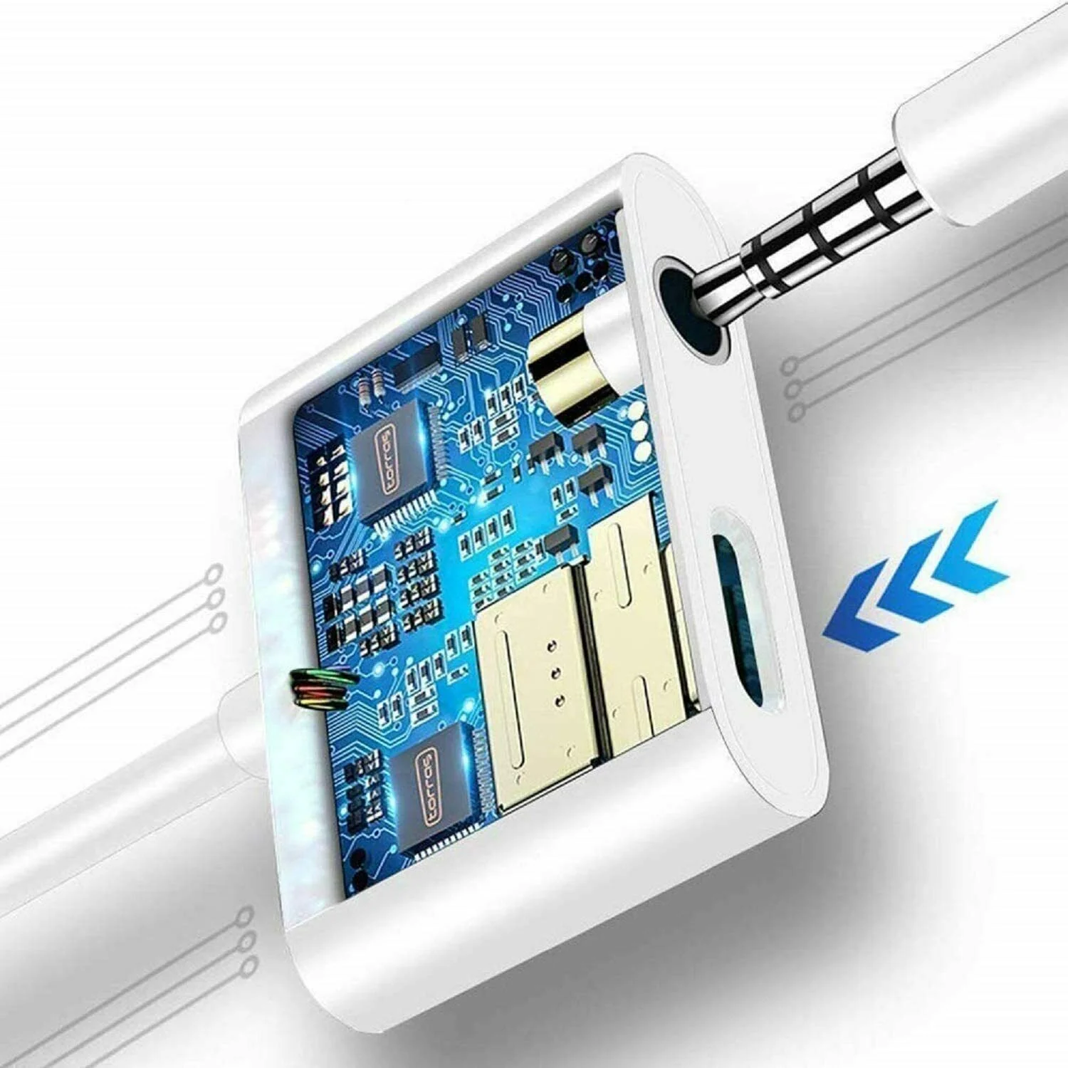Headphone Adapter for iPhone, 2 in 1 Lightning to 3.5mm AUX Audio + Charger