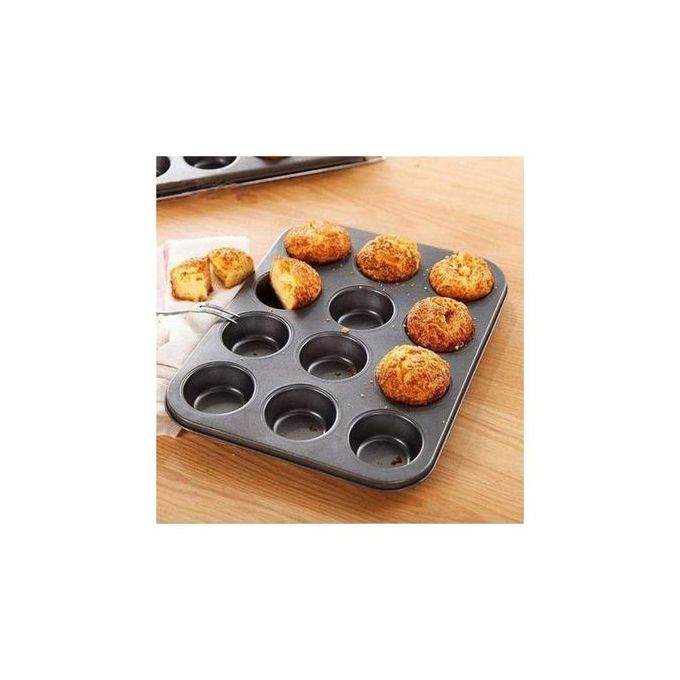 12 Hole Non-stick Cupcake Muffin Queen Cakes Baking Tray/mould