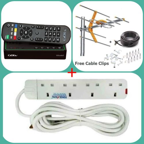 Gotv Decoder + FREE Aerial+FREE AERIAL+CABLE CLIPS+4WAY EXTENSION