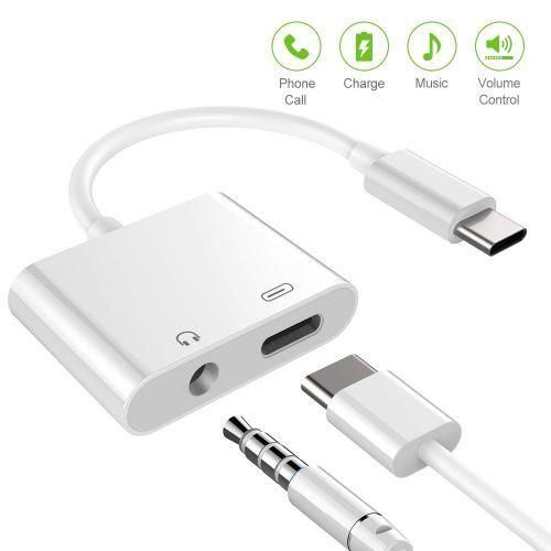 TYPE C Adapter & Splitter, 2 In 1 Aux Headphone Jack Audio & Charging Cable Adapter
