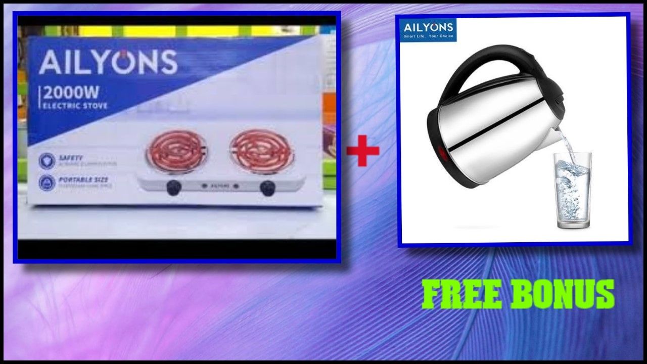 AILYONS Electric double hot plate coil cooker 2000watts+ FREE BONUS