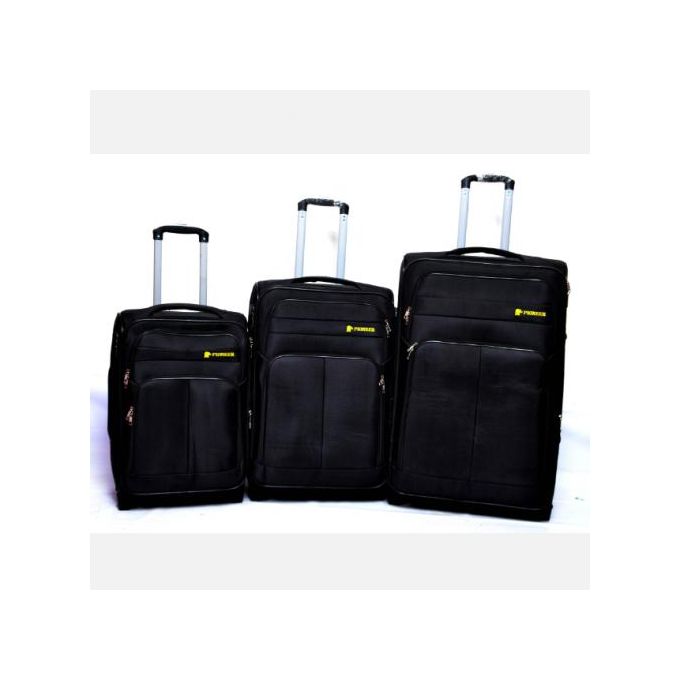 Pioneer 3 In 1 Elegant Travelling Suitcase - Black