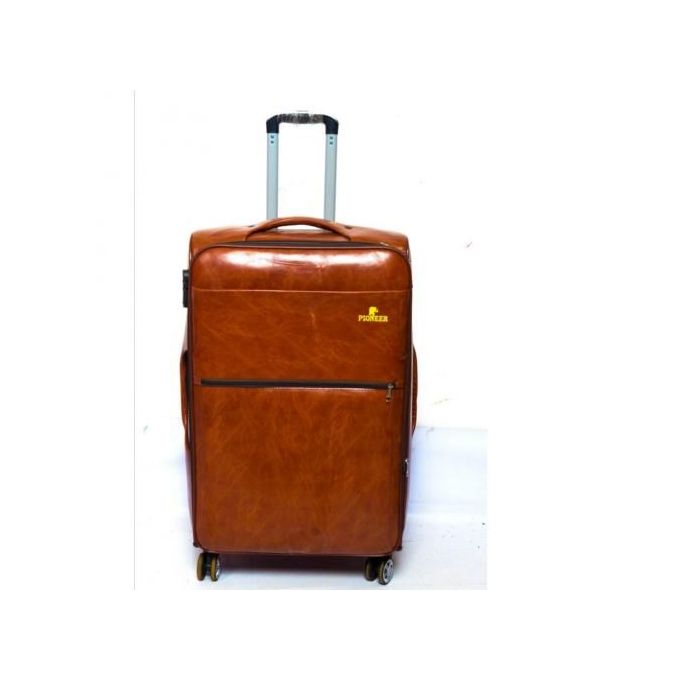 Pioneer PU Leather Pioneer Travel Suitcase-Brown