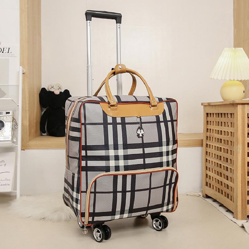 Portable Waterproof Travel Bag – PU Leather Short Trip Luggage with Universal Wheels