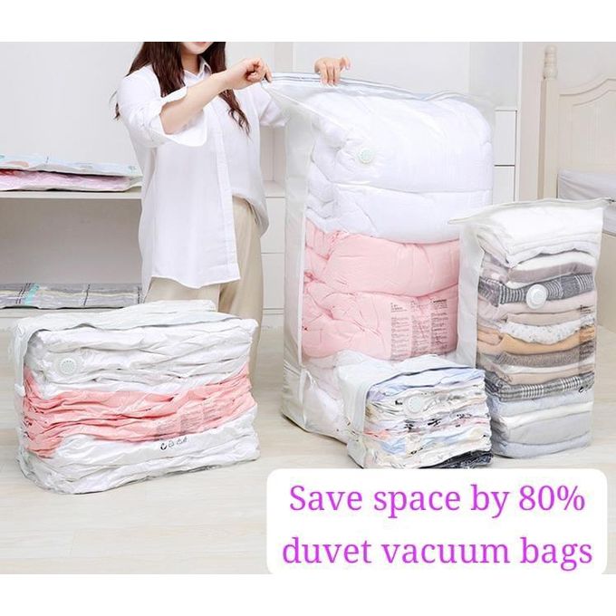 5pcs set No Pump Needed Vacuum Storage Bags for Clothes Blankets Comforters Sweaters Pillows Home Compression Seal Bags Space Saver Bags
