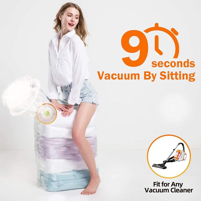 5pcs set No Pump Needed Vacuum Storage Bags for Clothes Blankets Comforters Sweaters Pillows Home Compression Seal Bags Space Saver Bags