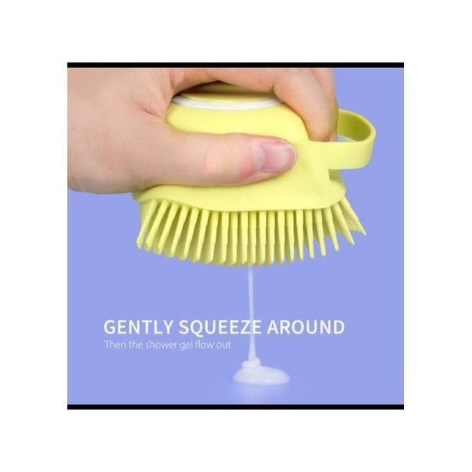 Shower /bathing Silicon Brush With Liquid Soap Pot