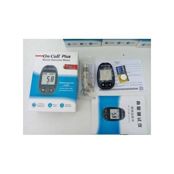 On Call Plus LUCOMETER FULL KIT ( Glucometer+Blood Test Strips+Lancets/needles)