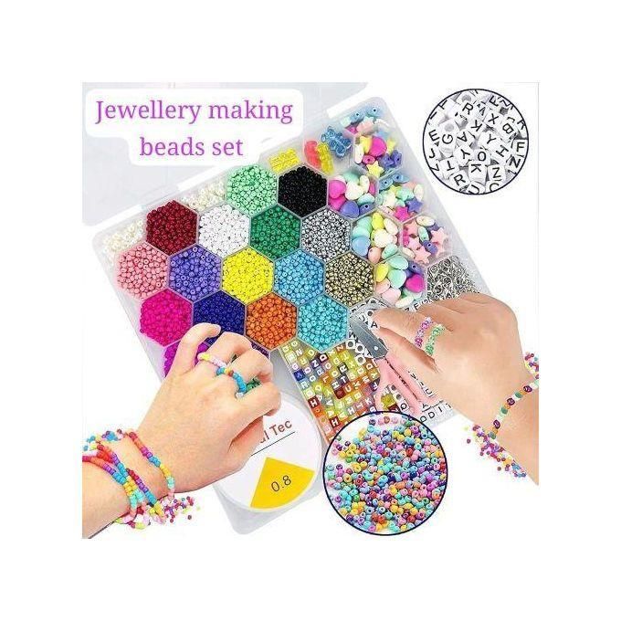 Clay Beads Different Color Kit, For Bracelet, Different Shapes With Charms Kit, Letters And Elastic Strings For Jewelry Making Bracelets Necklace,gifts For Womens And Girls