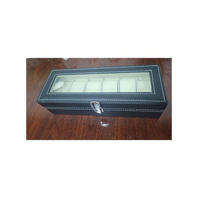 Soft leather 6 watch box organizer
