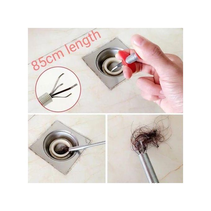 60cm long Flexible Strong Drain Hair Catcher, Grabber Pick-up Tool, Extra Long Retractable Claw Retriever Stick, Use to Grab Hair, Trash, Even Important Stuff from Drains, Sink, Toilet etc
