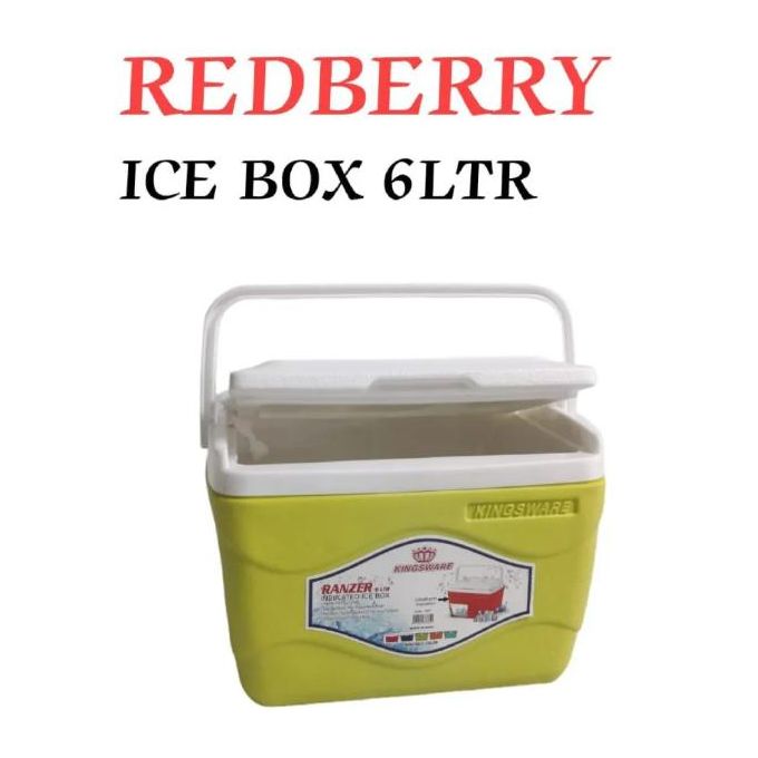 6L kingsware redberry Plastic insulated cooler box chiller 6L Primero ice Cooler Box 6L LITRES - 60hr Chiller 6Litres cooler box with carrying handle
