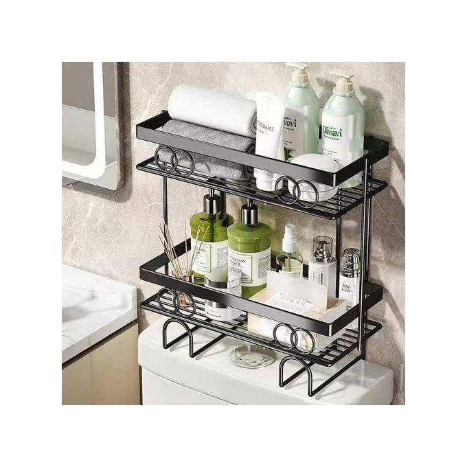Metal Bathroom Storage Shelf Toilet Organizer Rack Bathroom Over Toilet Storage Rack Toilet Top Organizer, sturdy rust-resistant design, perfect for organizing bathroom essentials and saving space
