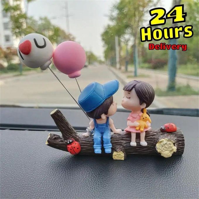 Car dashboard Decoration Car Air Outlet Clip Cute Cartoon Couples Action Figure Balloon Ornament Auto Interior Dashboard Car Accessories